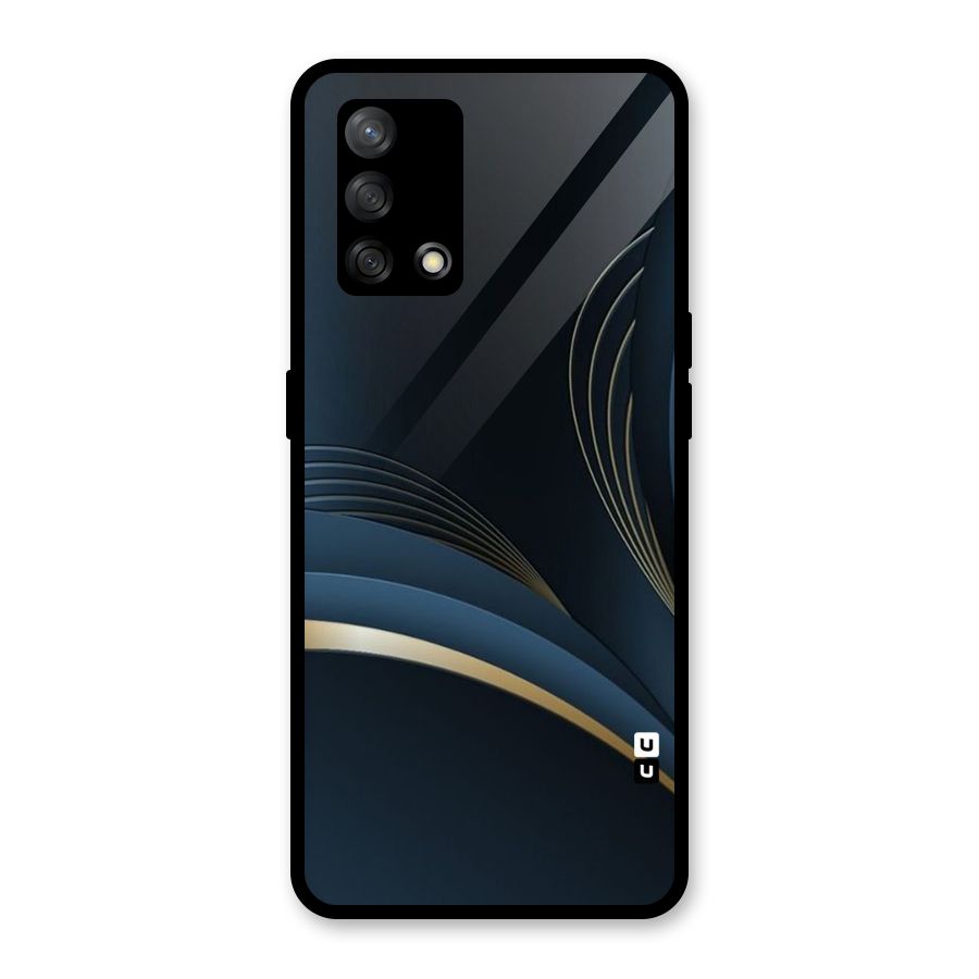 Gold Blue Beauty Glass Back Case for Oppo F19