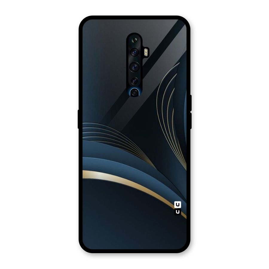 Gold Blue Beauty Glass Back Case for Oppo Reno2 F