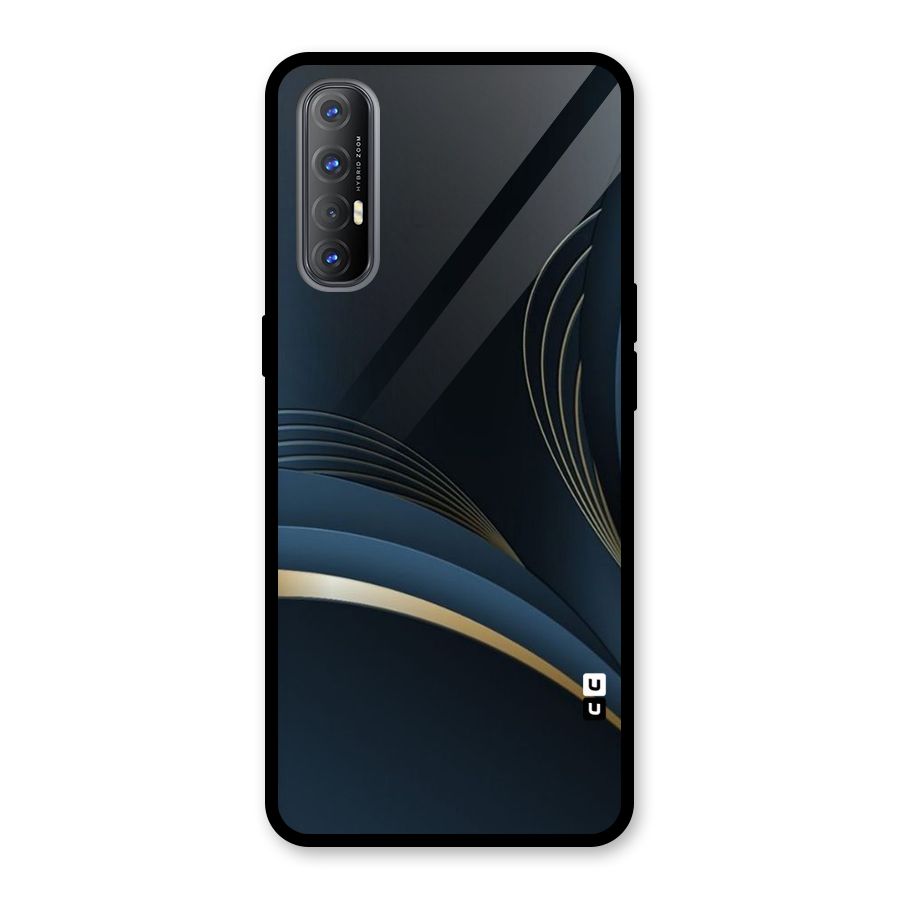 Gold Blue Beauty Glass Back Case for Oppo Reno3 Pro