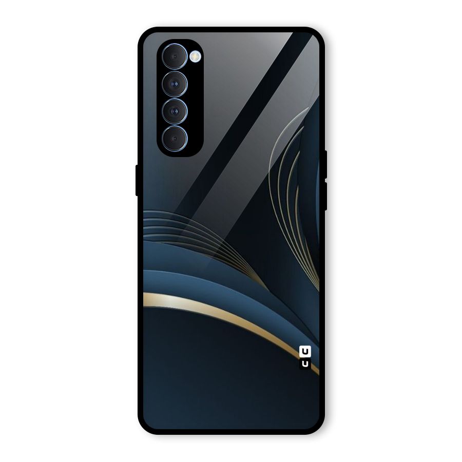 Gold Blue Beauty Glass Back Case for Oppo Reno4 Pro