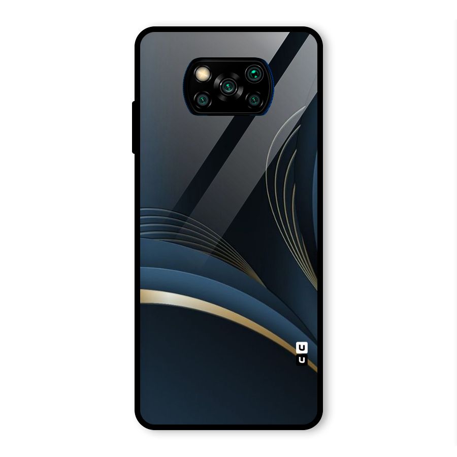 Gold Blue Beauty Glass Back Case for Poco X3 Pro