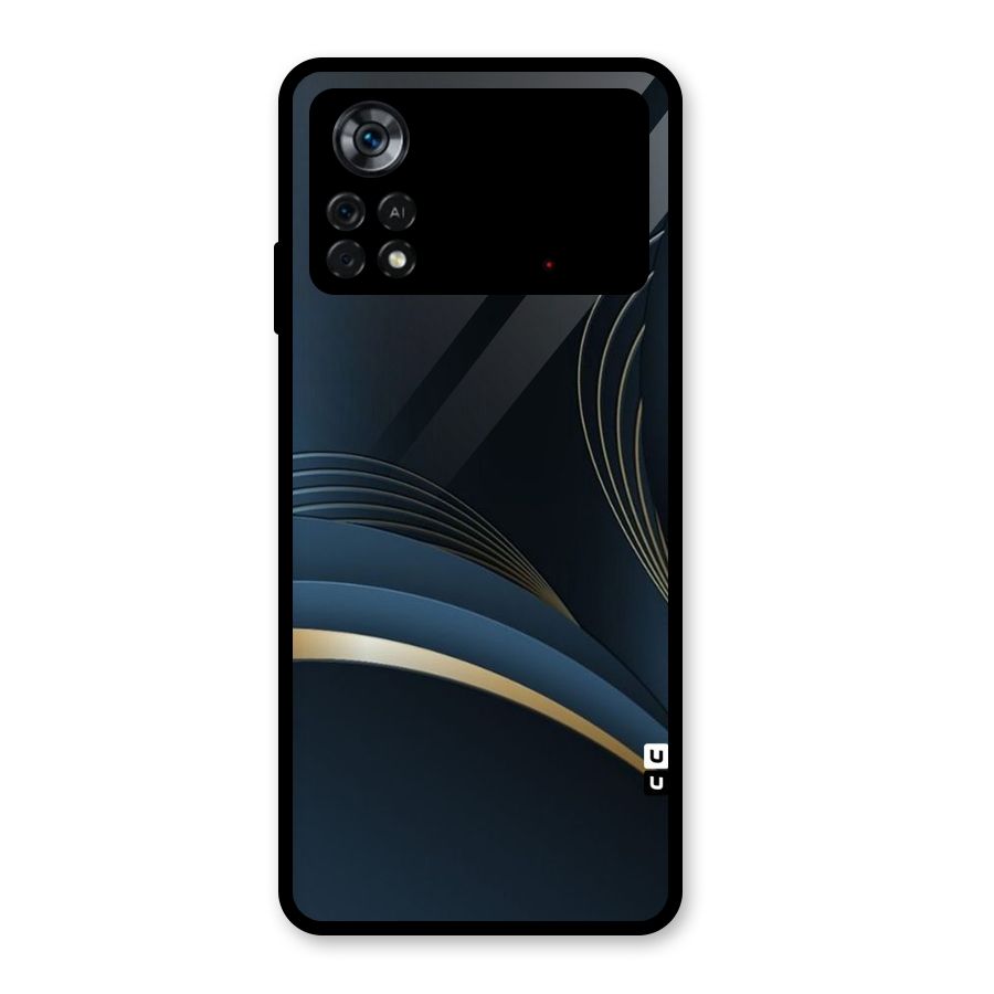 Gold Blue Beauty Glass Back Case for Poco X4 Pro 5G