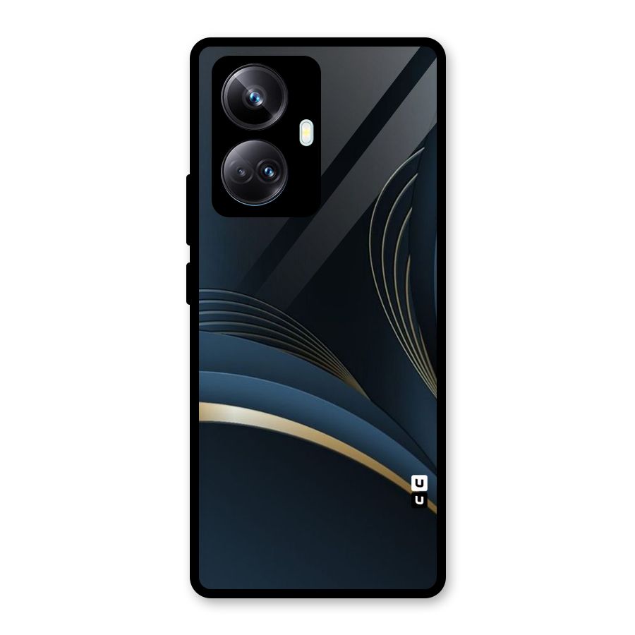 Gold Blue Beauty Glass Back Case for Realme 10 Pro Plus