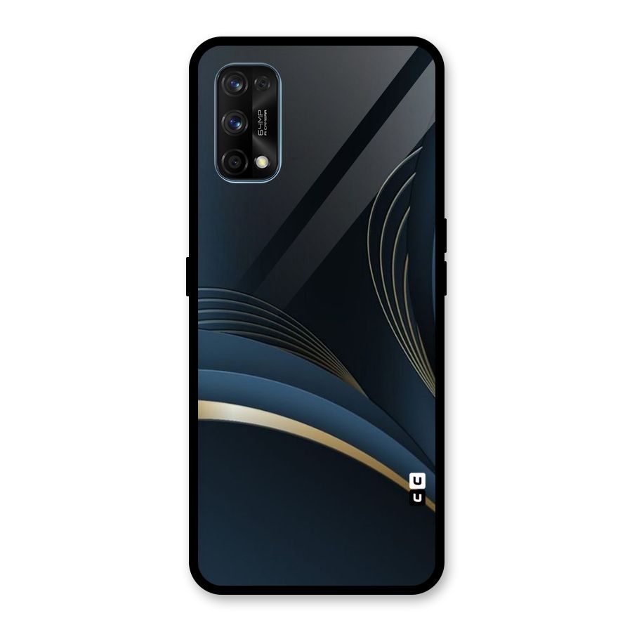Gold Blue Beauty Glass Back Case for Realme 7 Pro