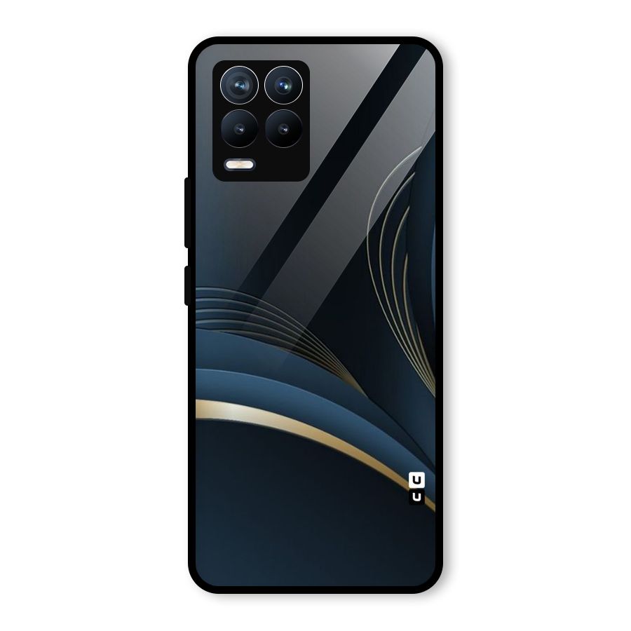 Gold Blue Beauty Glass Back Case for Realme 8 Pro