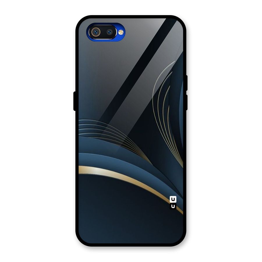 Gold Blue Beauty Glass Back Case for Realme C2