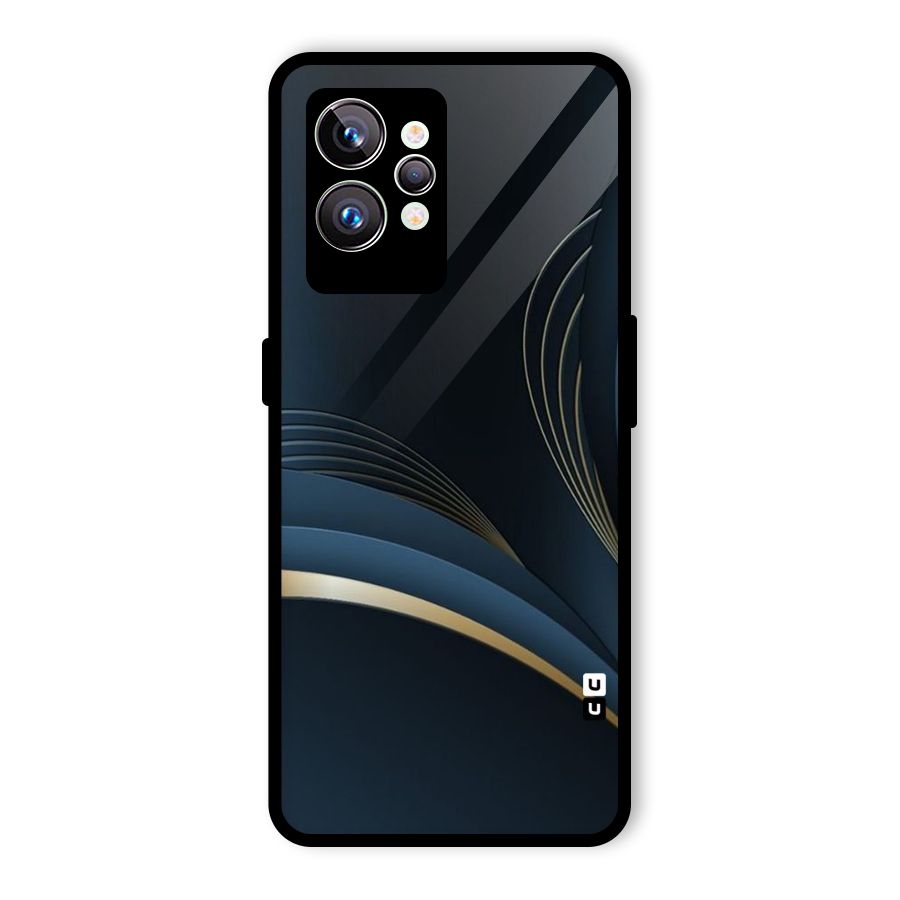 Gold Blue Beauty Glass Back Case for Realme GT2 Pro