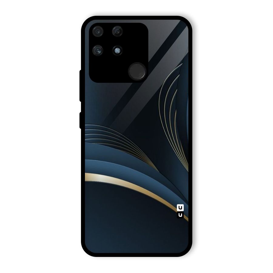 Gold Blue Beauty Glass Back Case for Realme Narzo 50A