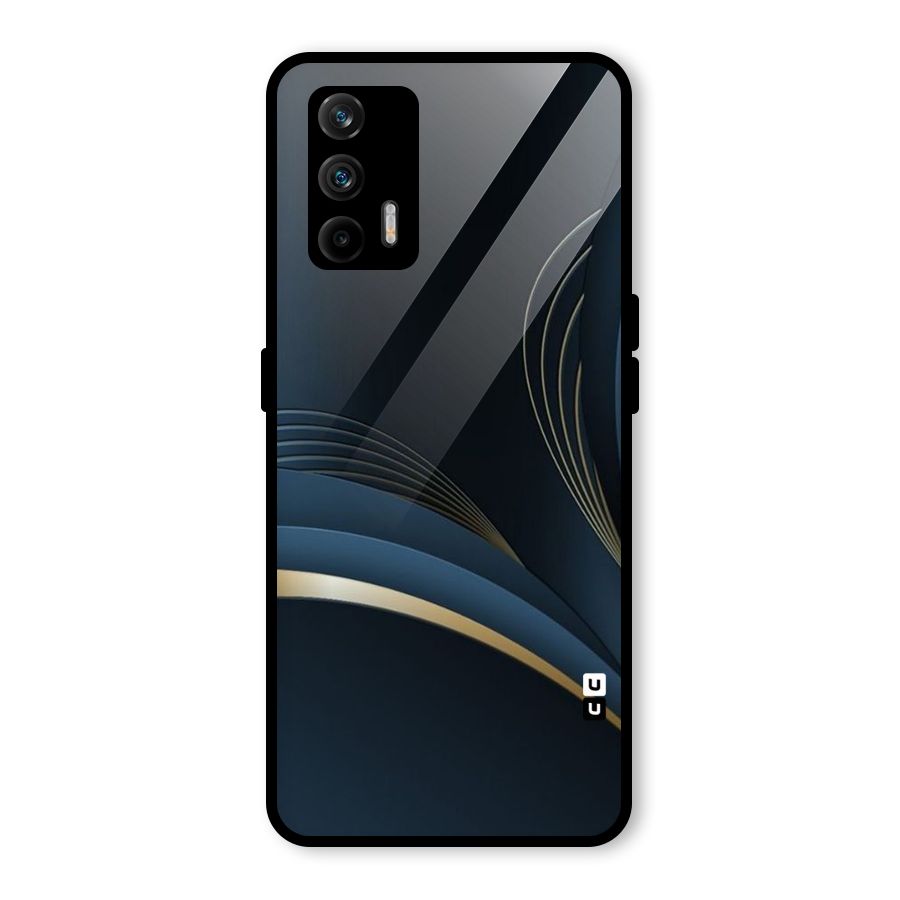 Gold Blue Beauty Glass Back Case for Realme X7 Max