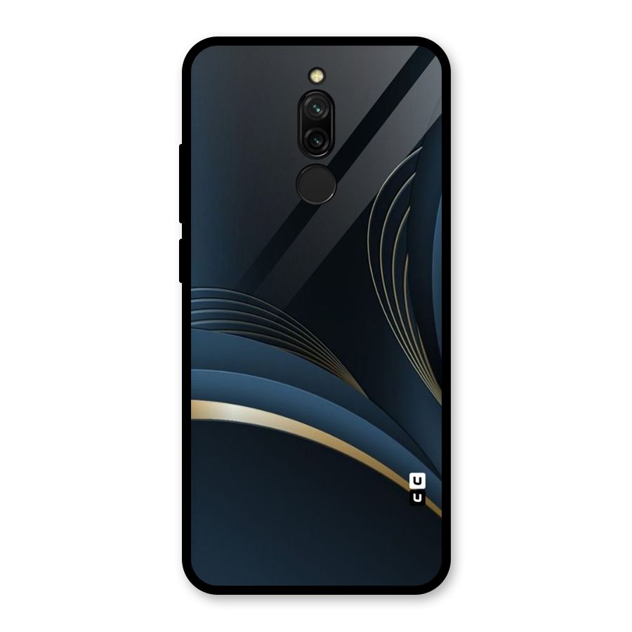 Gold Blue Beauty Glass Back Case for Redmi 8