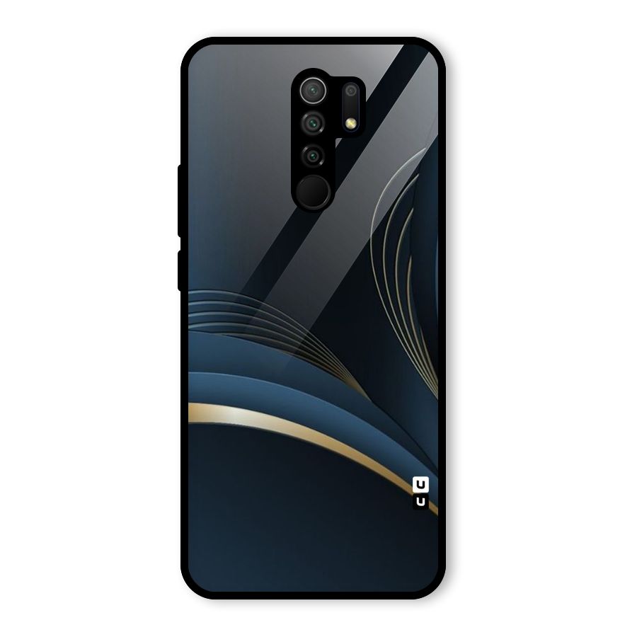 Gold Blue Beauty Glass Back Case for Redmi 9 Prime