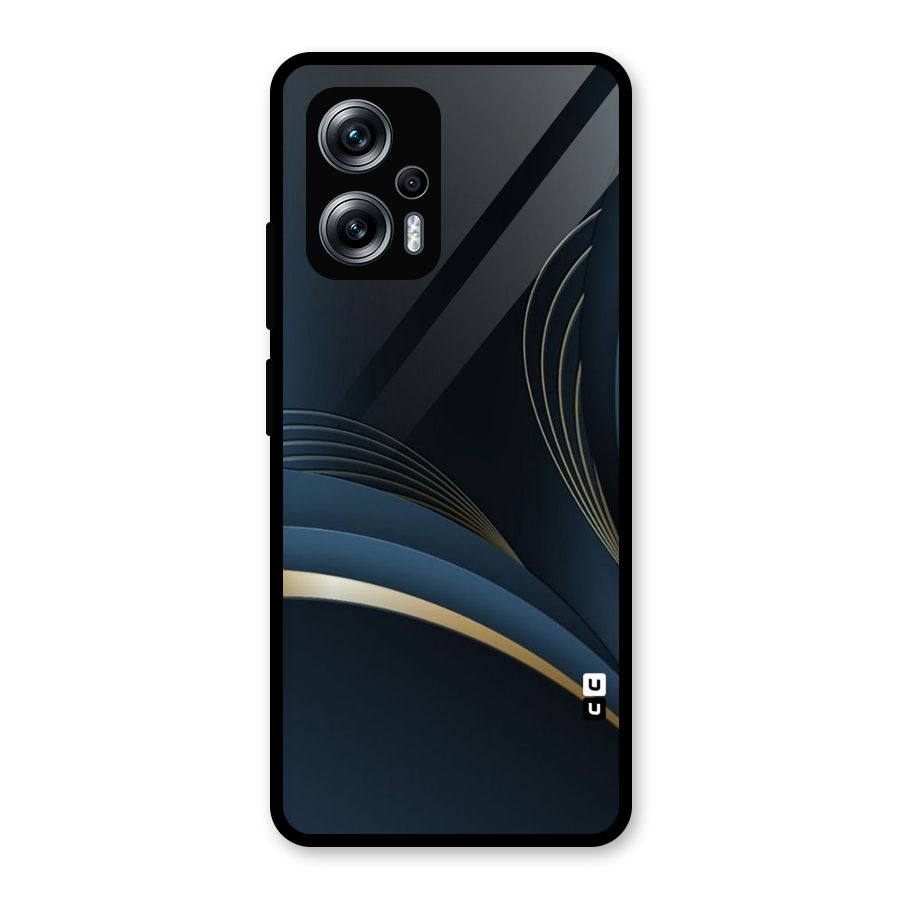 Gold Blue Beauty Glass Back Case for Redmi K50i