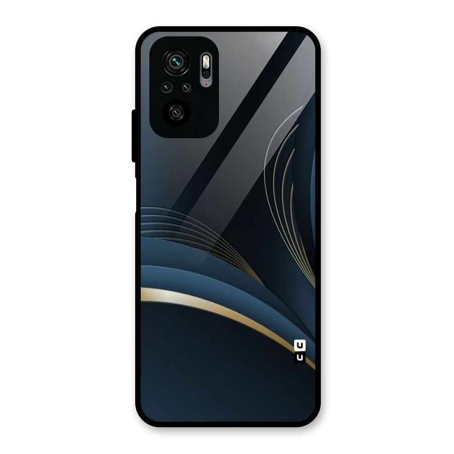 Gold Blue Beauty Glass Back Case for Redmi Note 10S