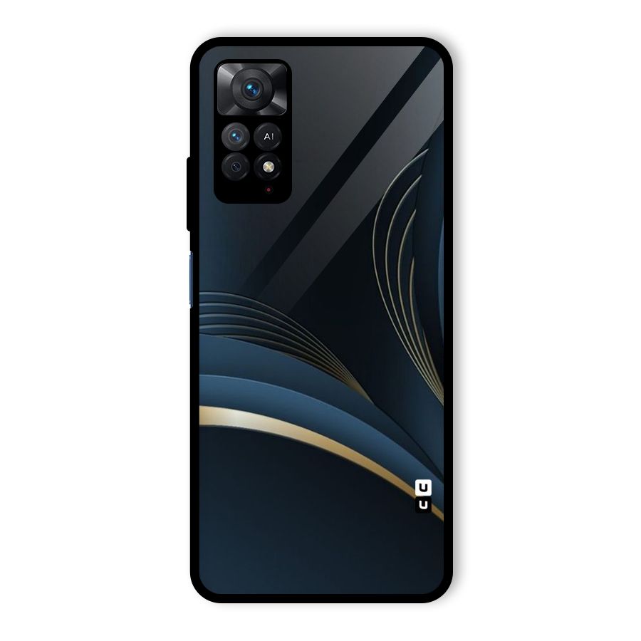 Gold Blue Beauty Glass Back Case for Redmi Note 11 Pro