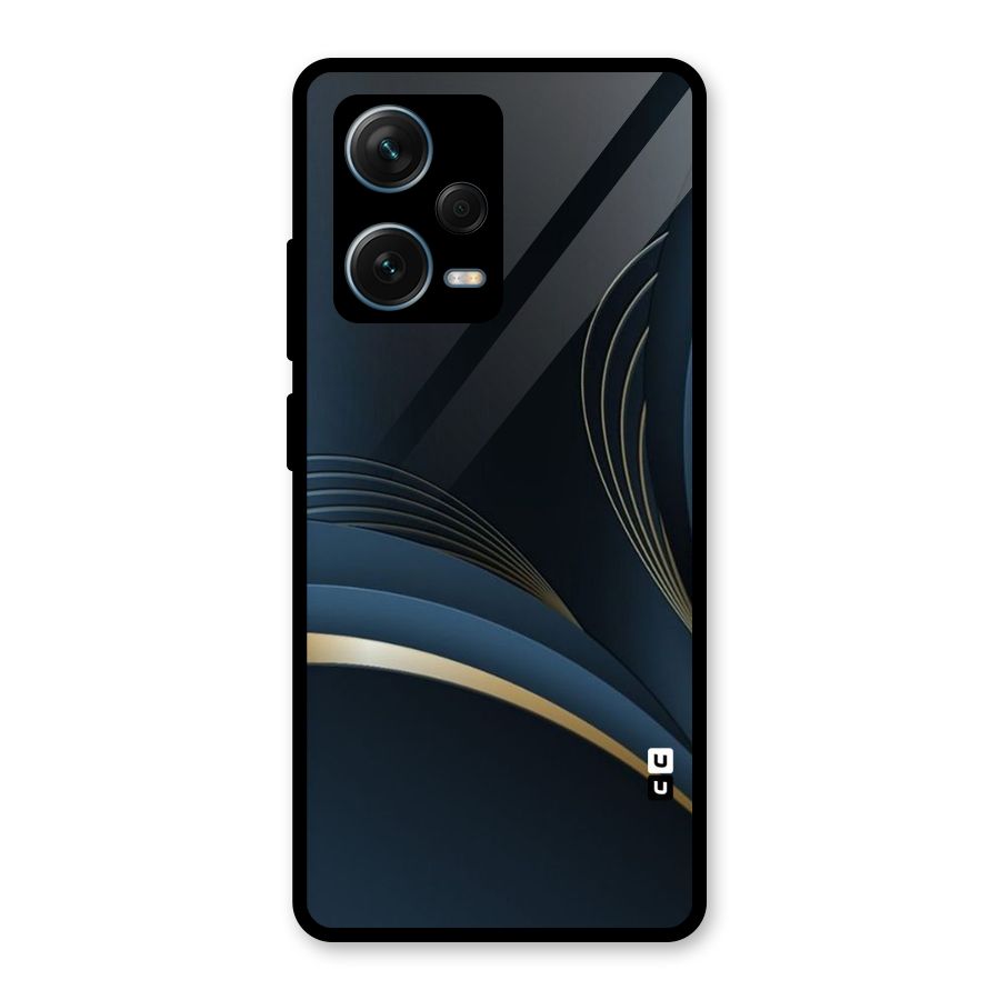 Gold Blue Beauty Glass Back Case for Redmi Note 12 Pro Plus 5G