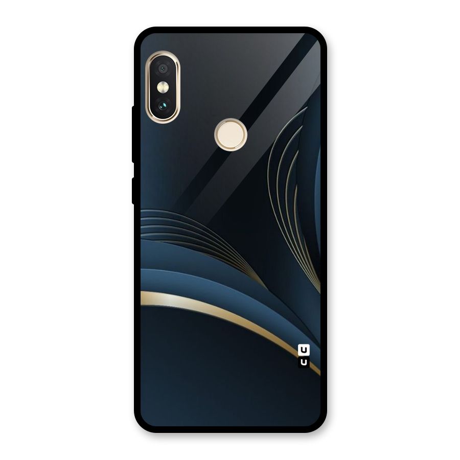 Gold Blue Beauty Glass Back Case for Redmi Note 5 Pro
