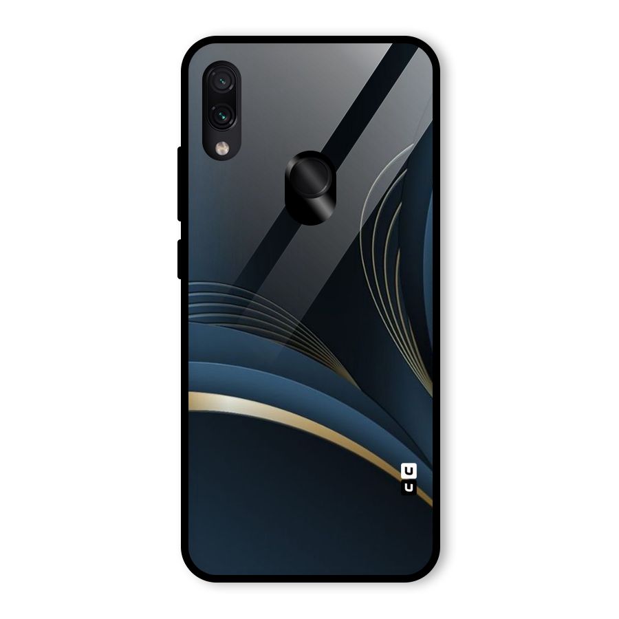 Gold Blue Beauty Glass Back Case for Redmi Note 7 Pro
