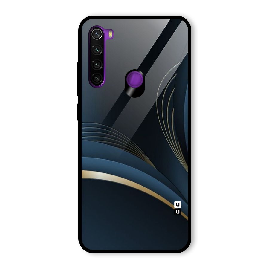 Gold Blue Beauty Glass Back Case for Redmi Note 8