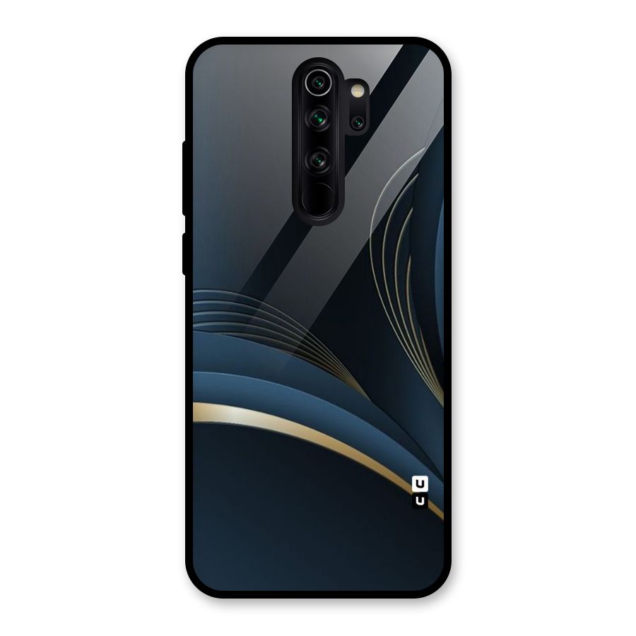Gold Blue Beauty Glass Back Case for Redmi Note 8 Pro