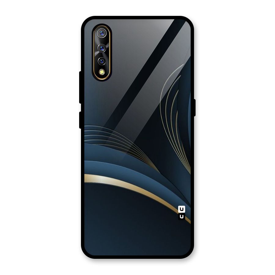Gold Blue Beauty Glass Back Case for Vivo S1