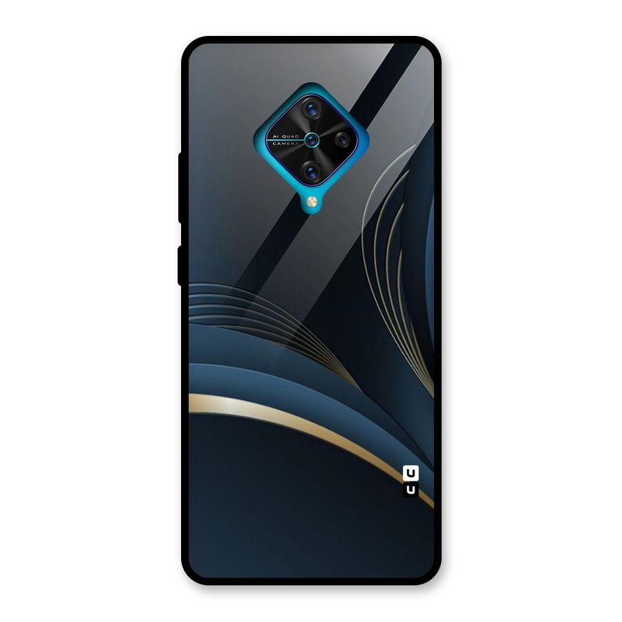 Gold Blue Beauty Glass Back Case for Vivo S1 Pro
