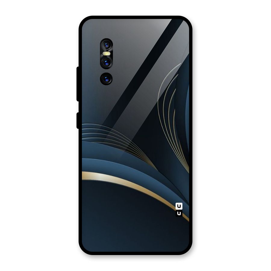 Gold Blue Beauty Glass Back Case for Vivo V15 Pro