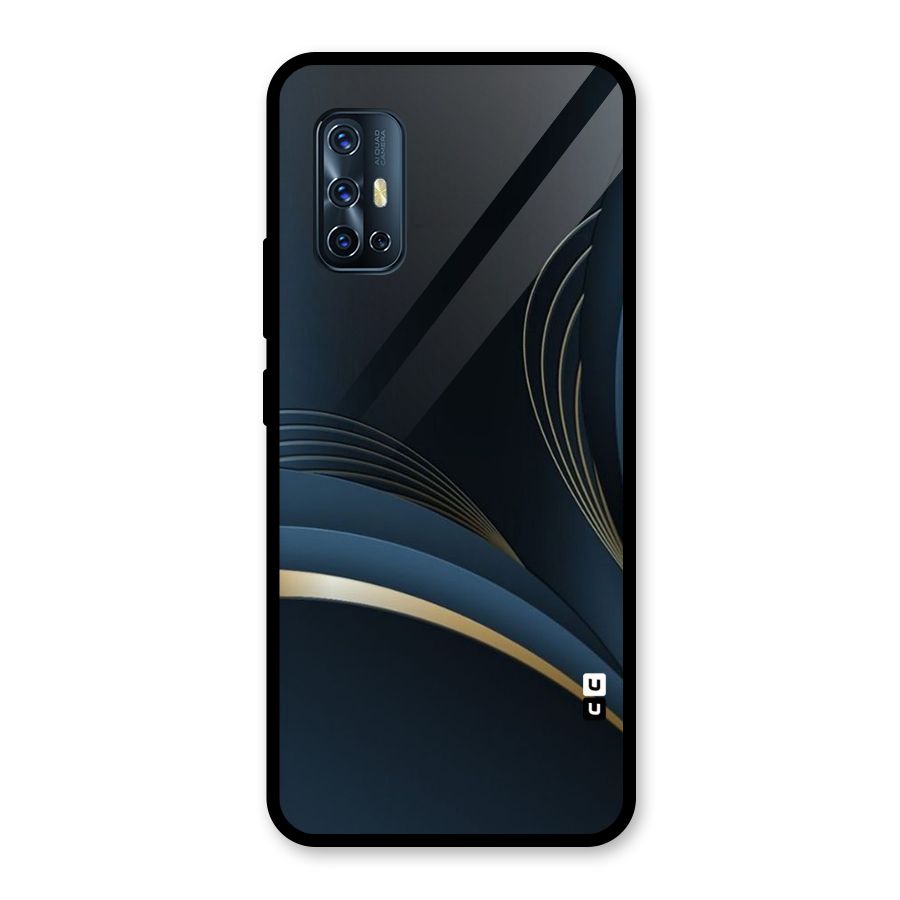 Gold Blue Beauty Glass Back Case for Vivo V17