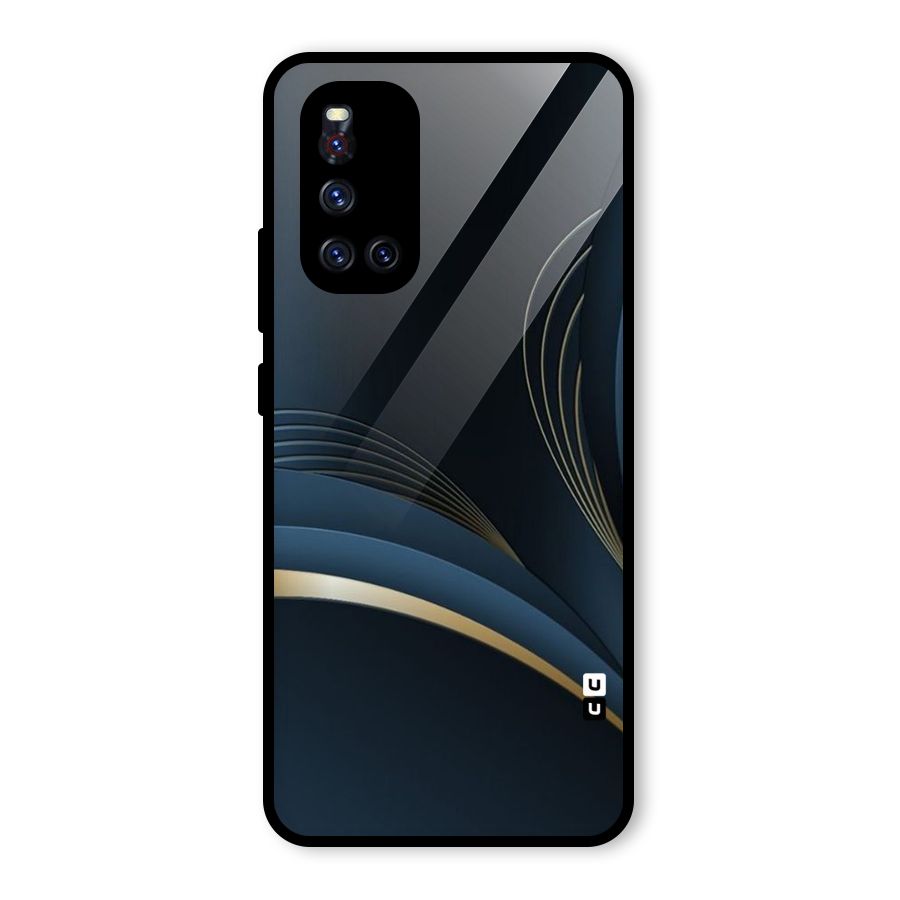 Gold Blue Beauty Glass Back Case for Vivo V19
