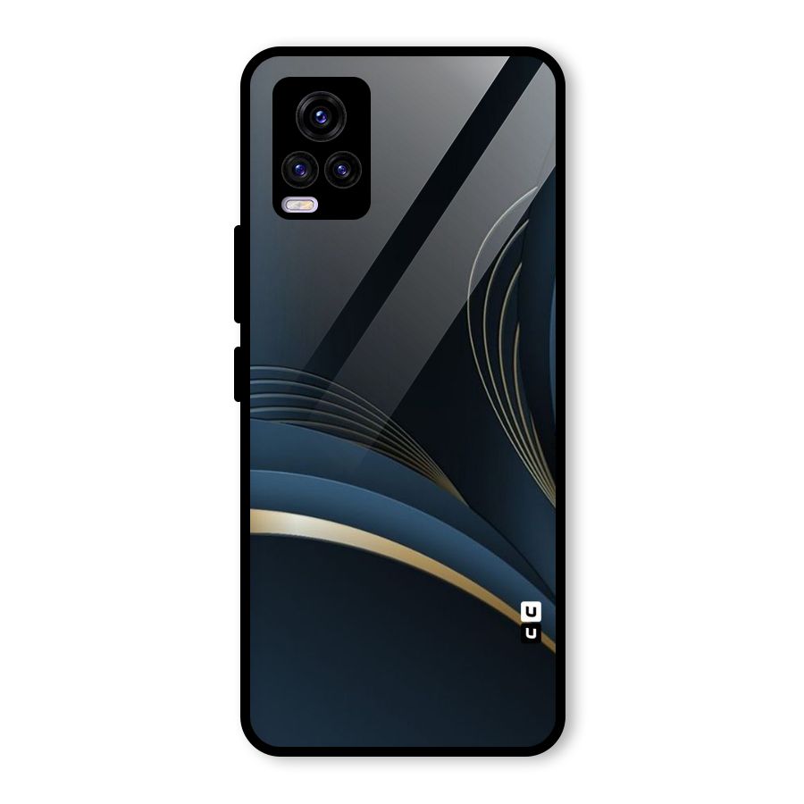 Gold Blue Beauty Glass Back Case for Vivo V20