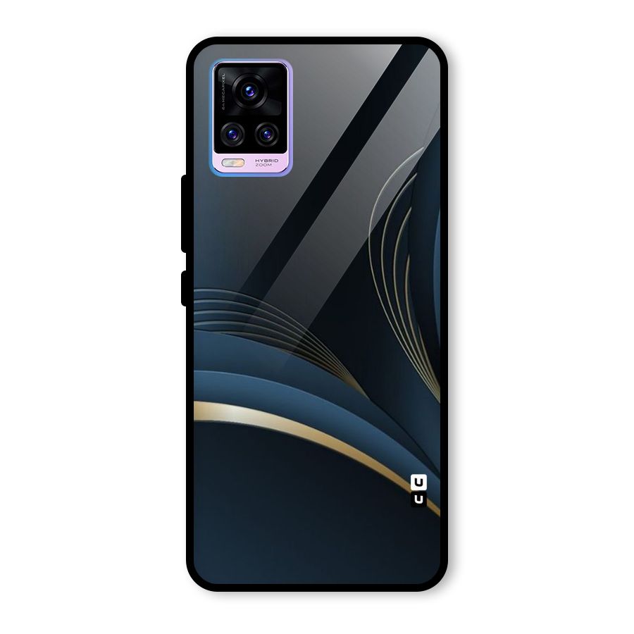 Gold Blue Beauty Glass Back Case for Vivo V20 Pro
