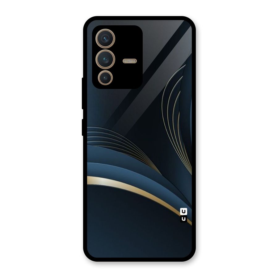 Gold Blue Beauty Glass Back Case for Vivo V23 5G