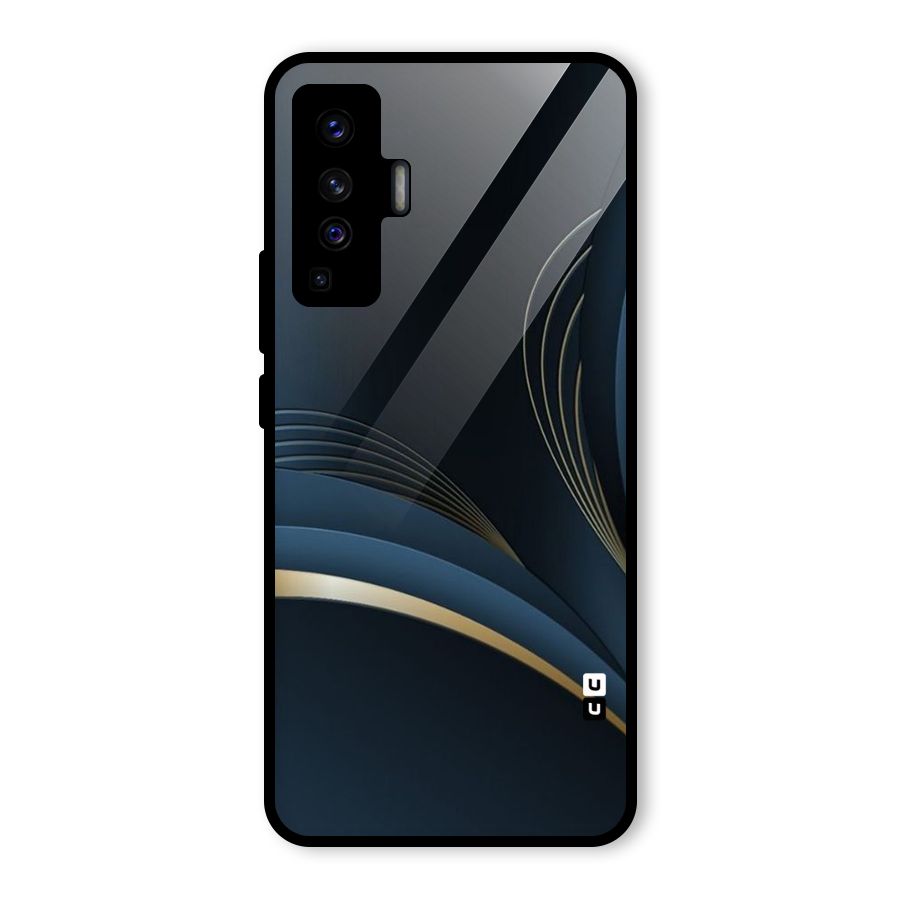 Gold Blue Beauty Glass Back Case for Vivo X50