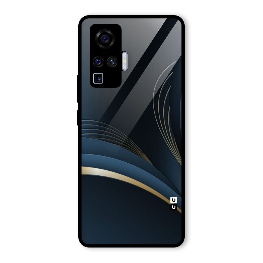 Gold Blue Beauty Glass Back Case for Vivo X50 Pro