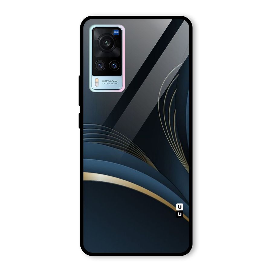 Gold Blue Beauty Glass Back Case for Vivo X60