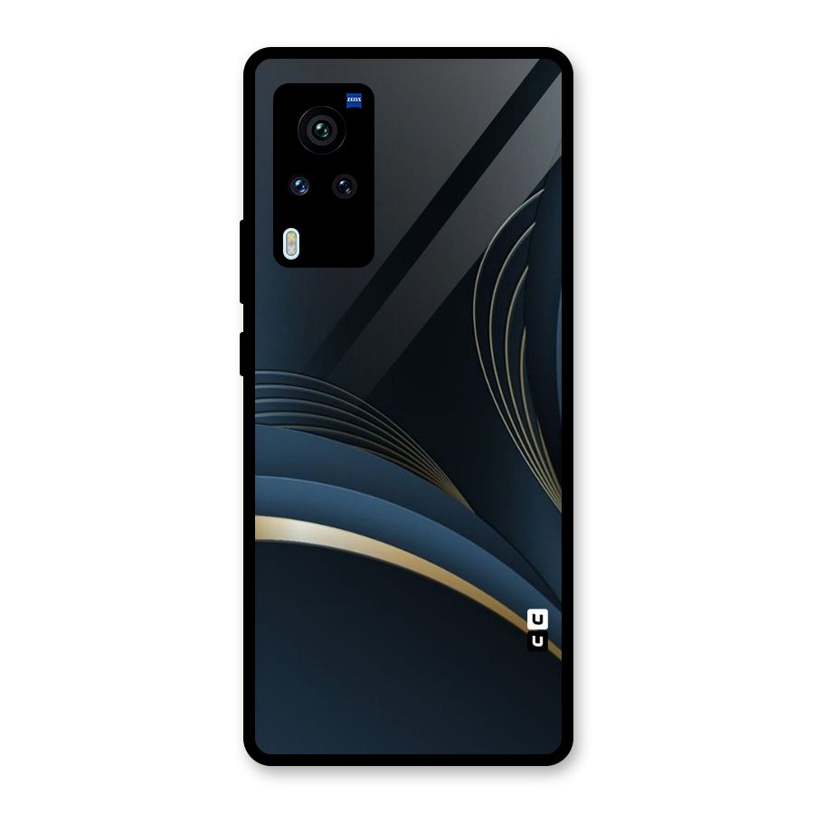 Gold Blue Beauty Glass Back Case for Vivo X60 Pro