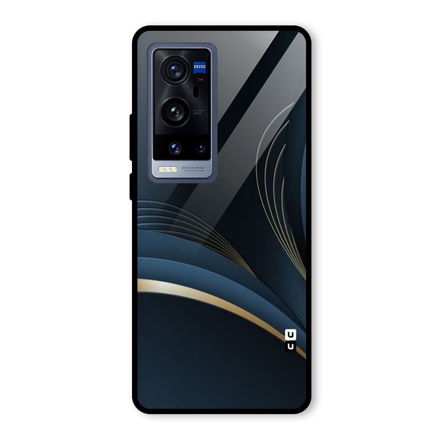 Gold Blue Beauty Glass Back Case for Vivo X60 Pro Plus