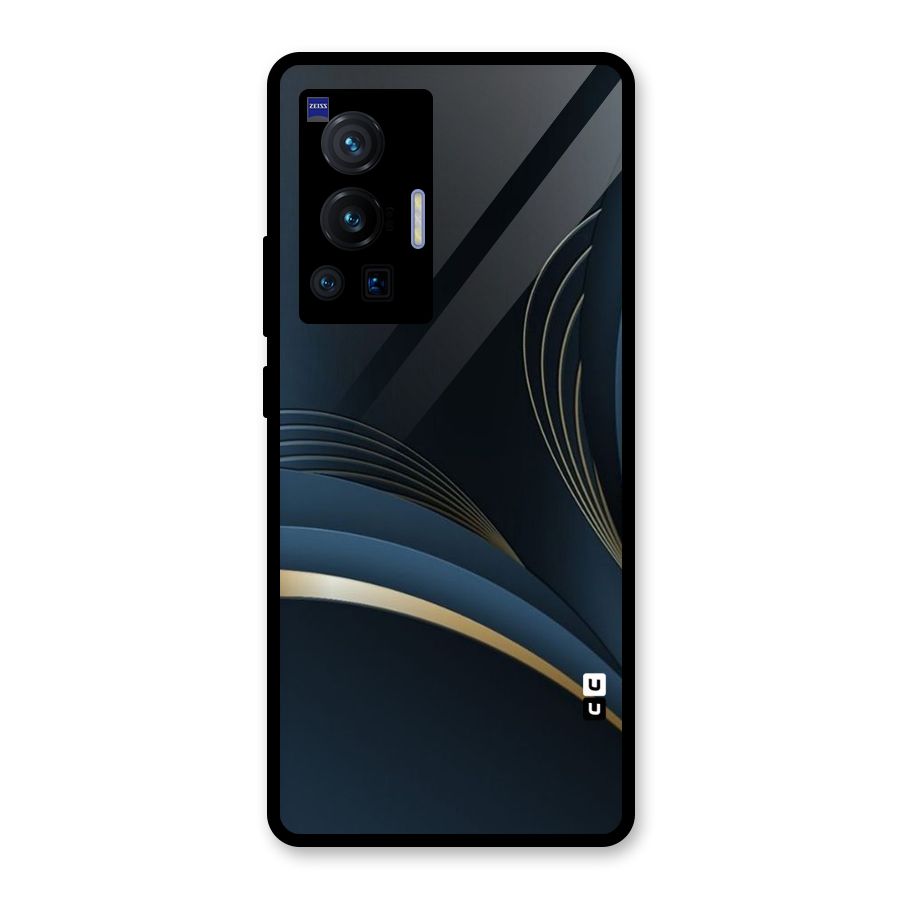 Gold Blue Beauty Glass Back Case for Vivo X70 Pro