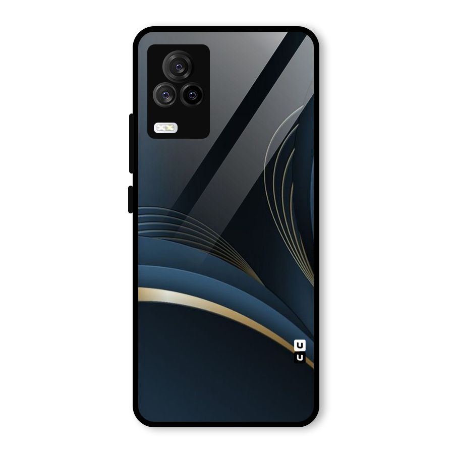 Gold Blue Beauty Glass Back Case for Vivo iQOO 7 Legend 5G