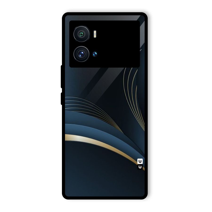 Gold Blue Beauty Glass Back Case for Vivo iQOO 9 Pro