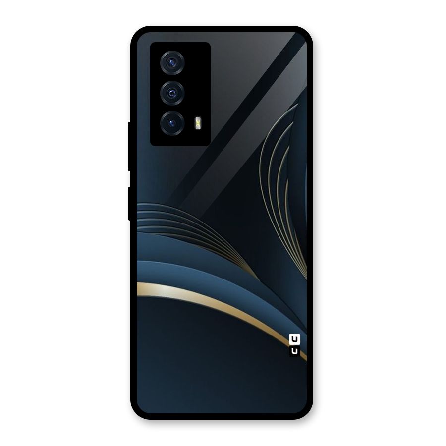 Gold Blue Beauty Glass Back Case for Vivo iQOO Z5
