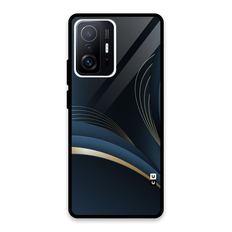 Gold Blue Beauty Glass Back Case for Xiaomi 11T Pro