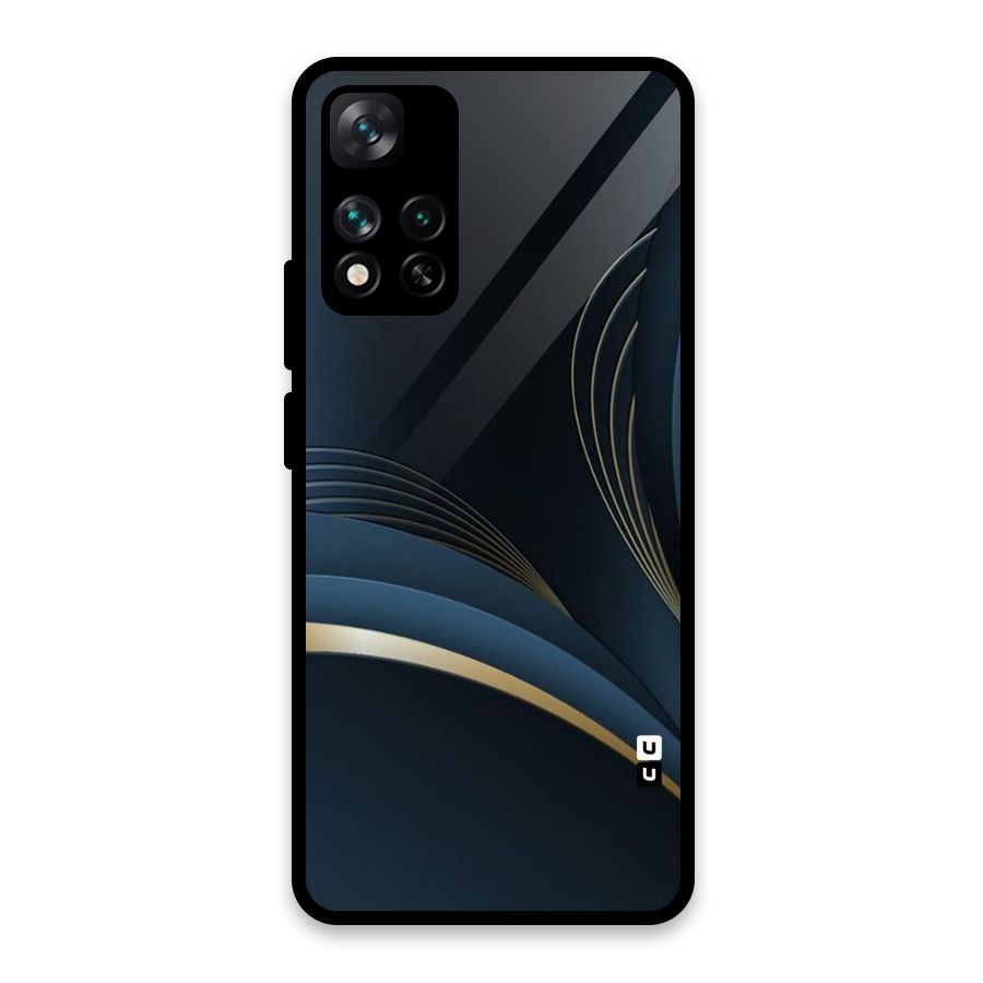 Gold Blue Beauty Glass Back Case for Xiaomi 11i HyperCharge 5G
