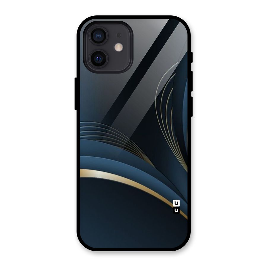 Gold Blue Beauty Glass Back Case for iPhone 12