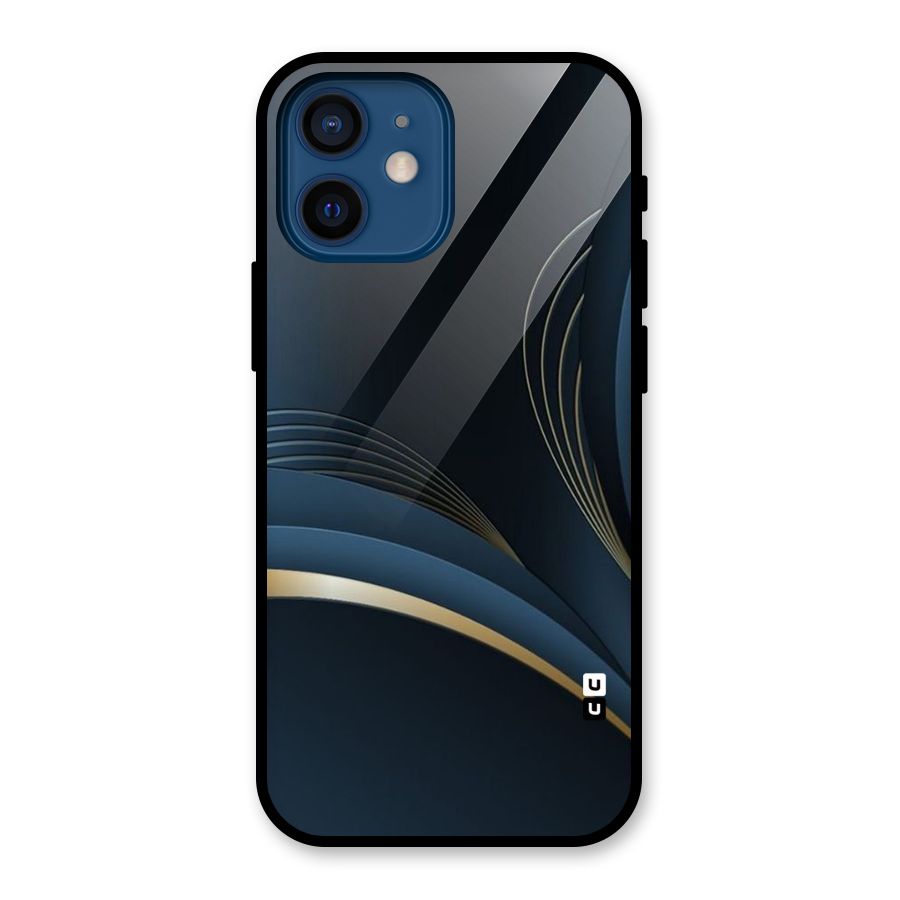 Gold Blue Beauty Glass Back Case for iPhone 12 Mini