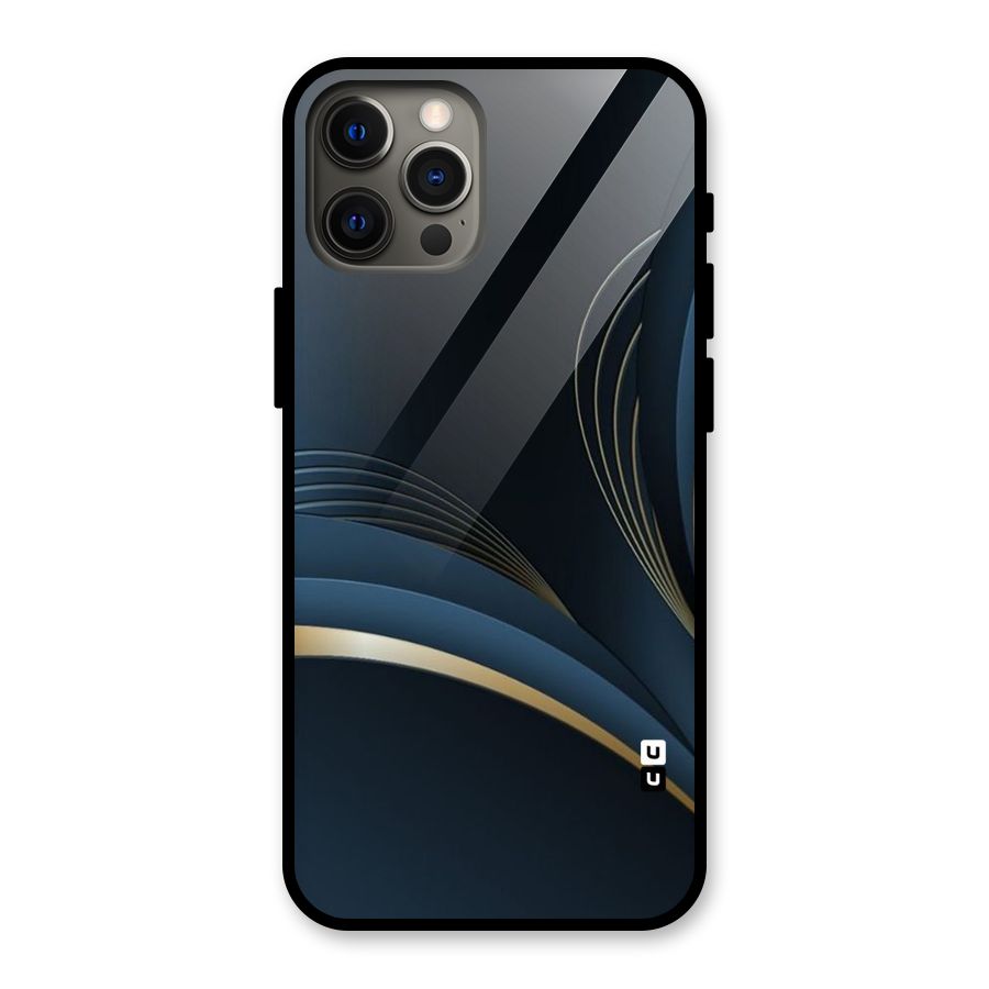 Gold Blue Beauty Glass Back Case for iPhone 12 Pro Max