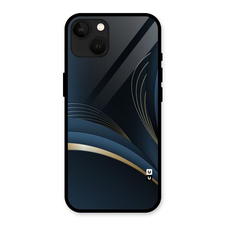 Gold Blue Beauty Glass Back Case for iPhone 13