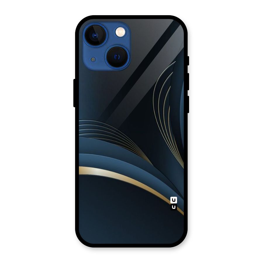 Gold Blue Beauty Glass Back Case for iPhone 13 Mini