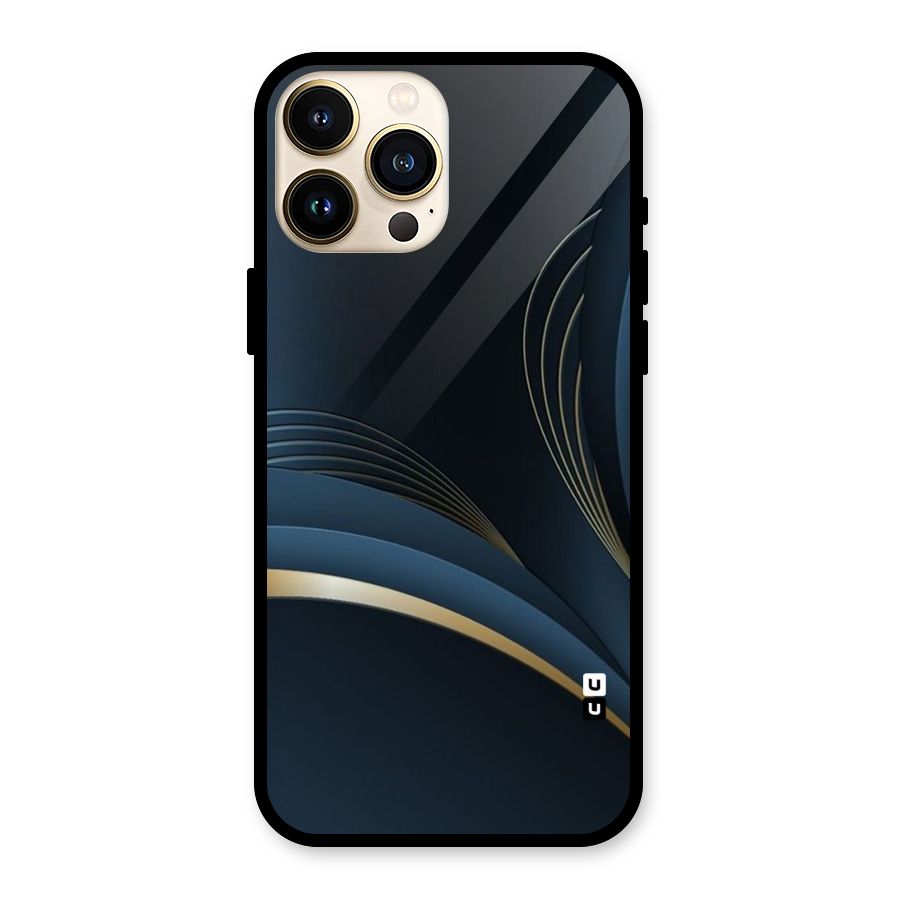 Gold Blue Beauty Glass Back Case for iPhone 13 Pro Max