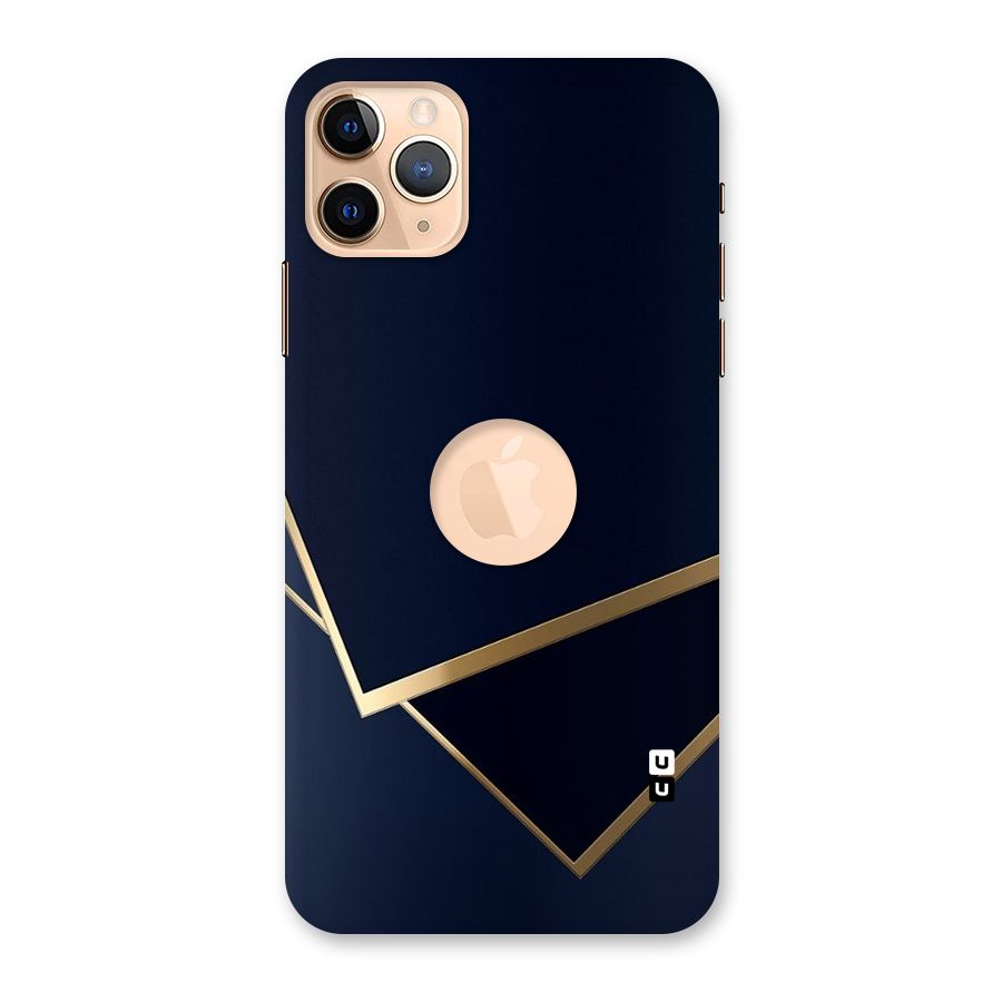 Gold Corners Back Case for iPhone 11 Pro Max Logo Cut
