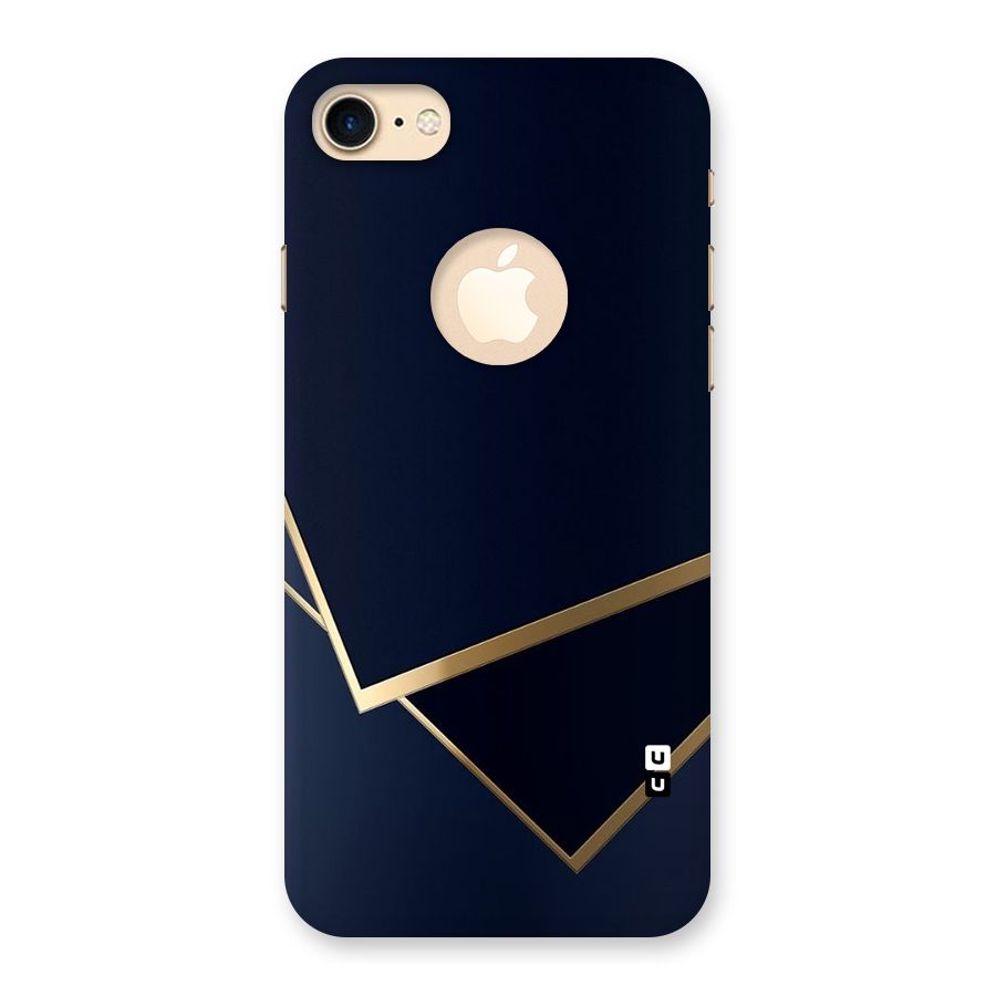 Gold Corners Back Case for iPhone 7 Logo Cut